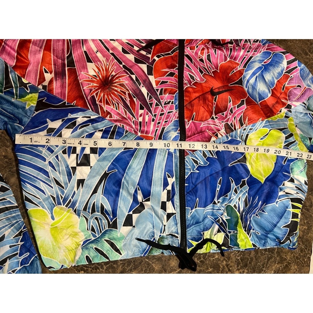 Nike Womens Windrunner Jacket Floral Tropical Print Cropped Windbreaker Multi M - Picture 5 of 9